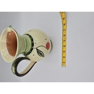 Vintage Hand-Painted Ceramic Pitcher with Cherry Design